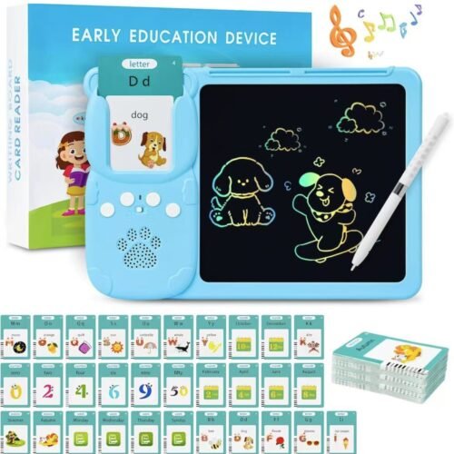 Children’s educational tablet game, English learning, 224 words with picture association, blue, 3 years and up, electronic toy