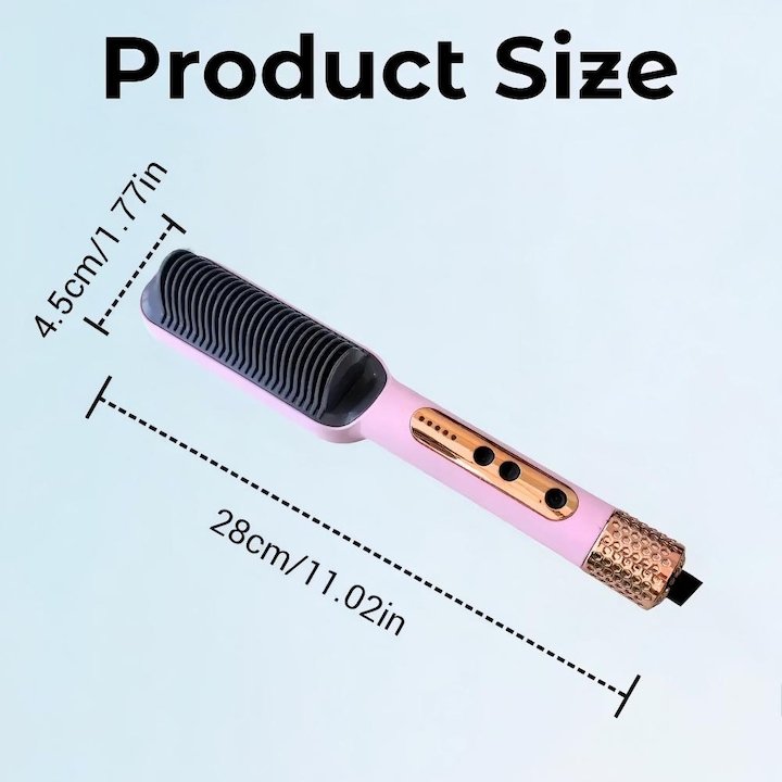 SK-979 Hair Straightening Brush: Anti-Scald, 360° Swivel Cord, Adjustable Temperature—Suitable for Curly Hair - Image 2