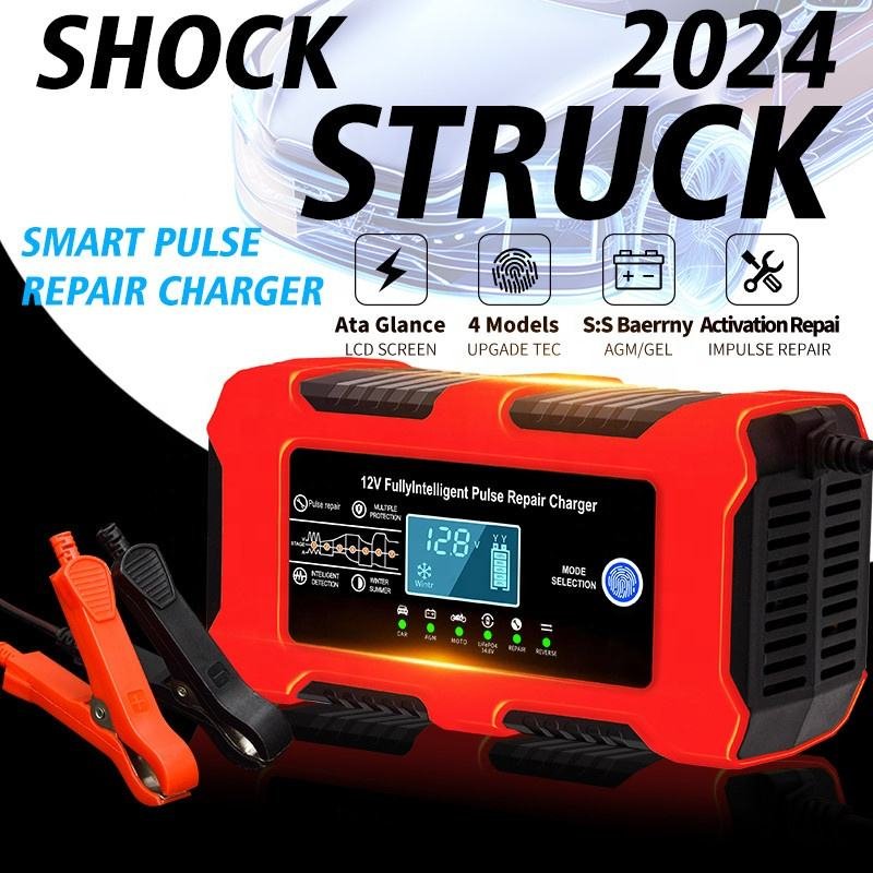 Universal Intelligent Battery Charger — 12V, Pulse Repair Technology, LCD Digital Display — Suitable for Cars, Motorcycles, and Start-Stop Batteries — Multiple Protection Modes - Image 7