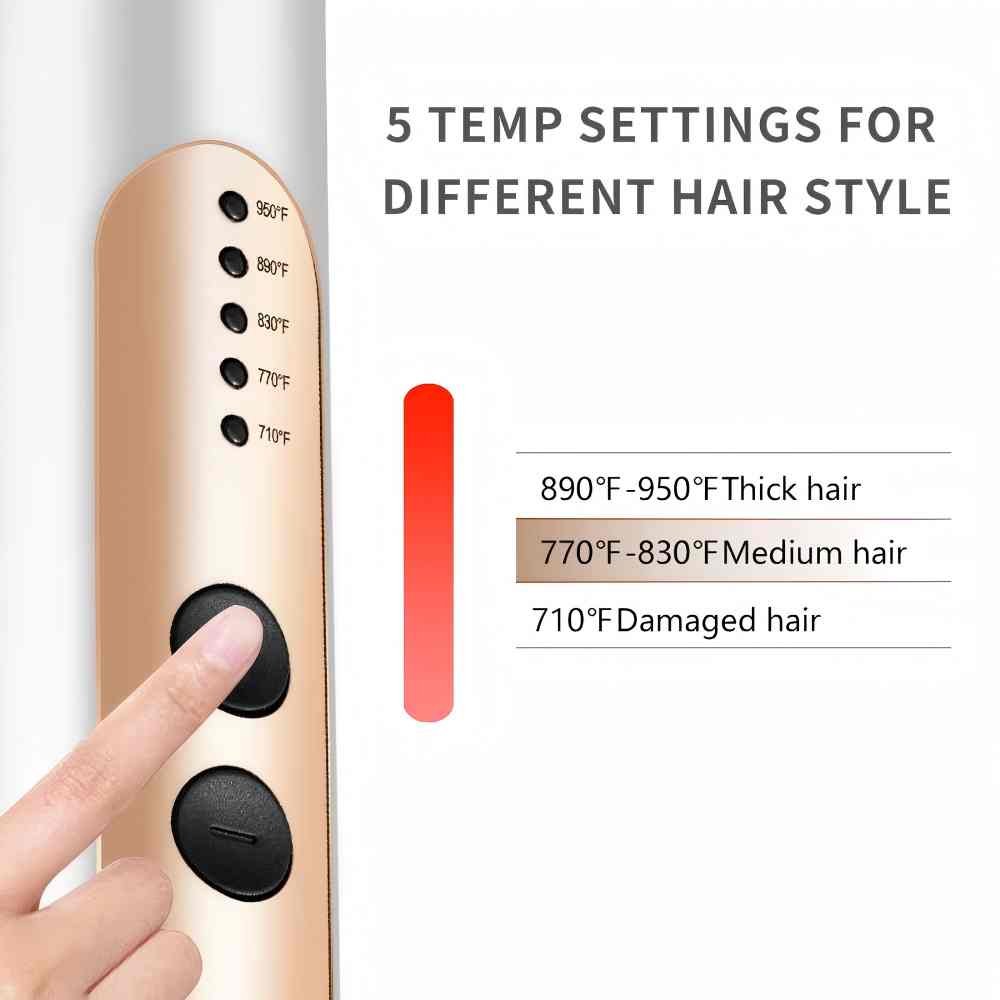 SK-979 Hair Straightening Brush: Anti-Scald, 360° Swivel Cord, Adjustable Temperature—Suitable for Curly Hair