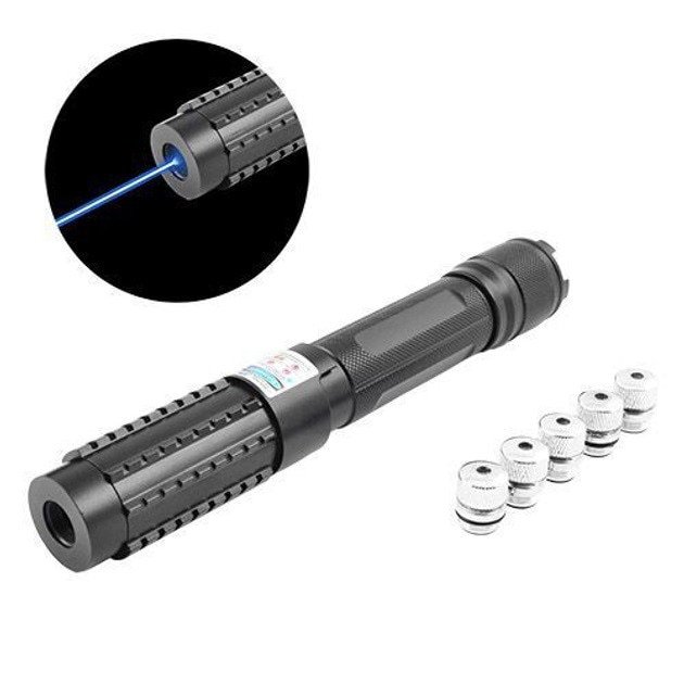 445nm Blue Laser Pointer, Aluminum Alloy Casing, Focusable, Includes 16340 Battery - Image 3