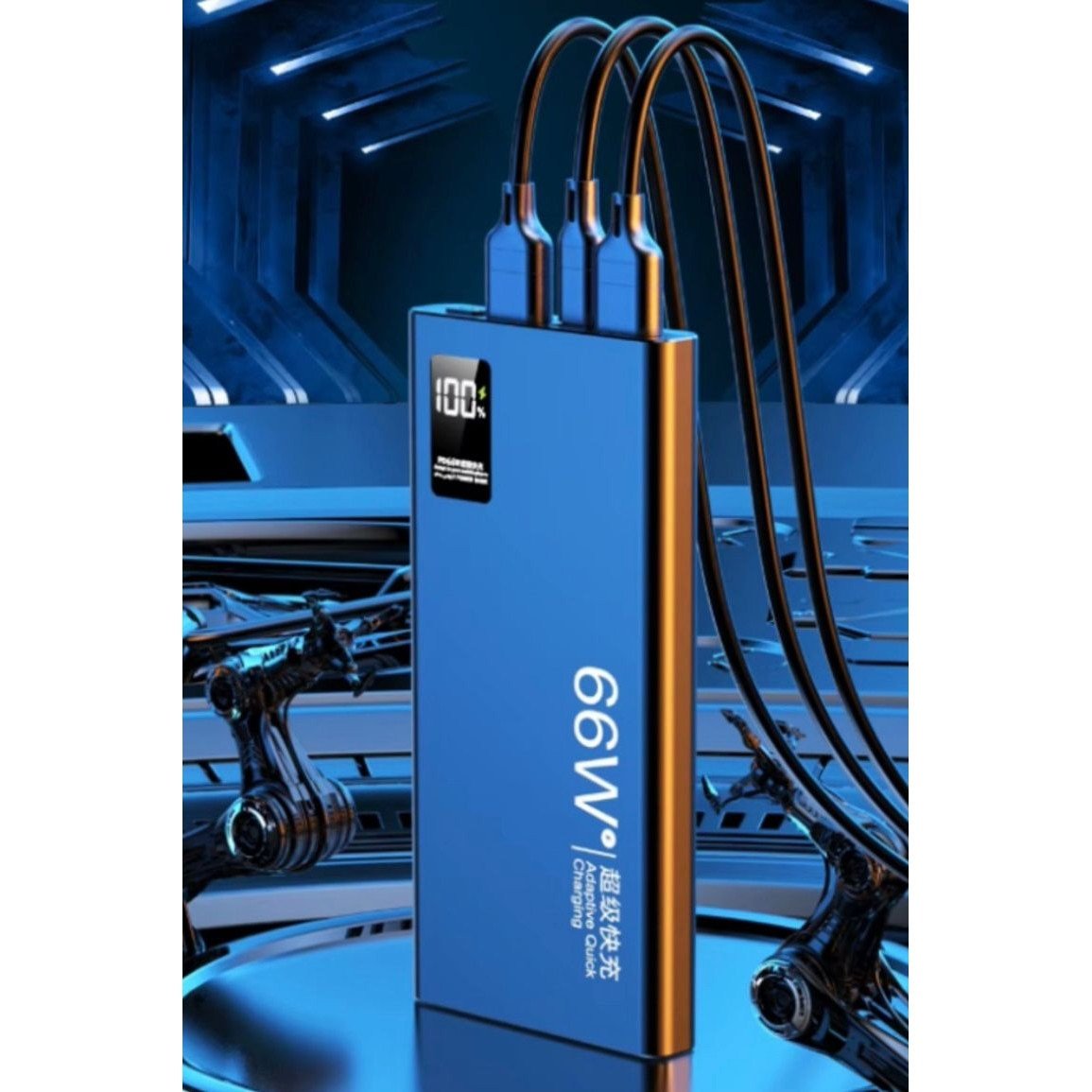 Ultra-Fast Charging Power Bank: 66W Output, Digital LED Display, 20,000mAh Capacity, Type-C Port, Micro USB Port - Image 3