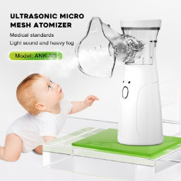 Mini Portable Ultrasonic Inhaler — Clinically Tested — Includes Batteries and Power Adapter — Mesh Technology — Adult and Child Masks — Ultra-Quiet — White - Image 4