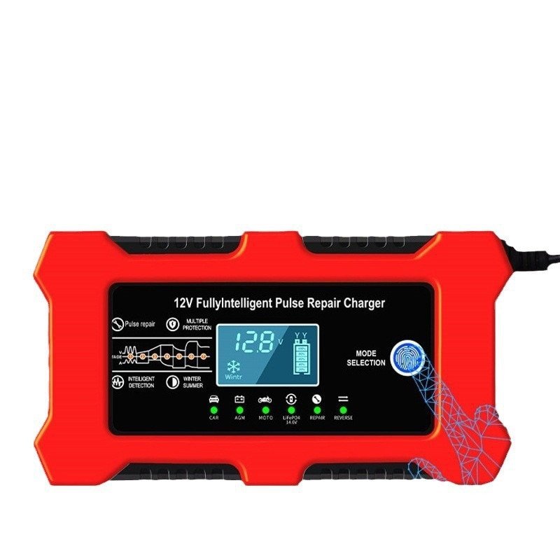 Universal Intelligent Battery Charger — 12V, Pulse Repair Technology, LCD Digital Display — Suitable for Cars, Motorcycles, and Start-Stop Batteries — Multiple Protection Modes - Image 6
