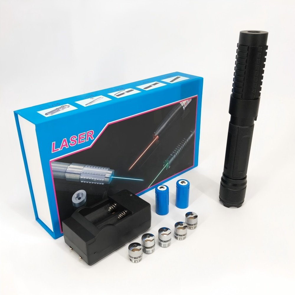 445nm Blue Laser Pointer, Aluminum Alloy Casing, Focusable, Includes 16340 Battery