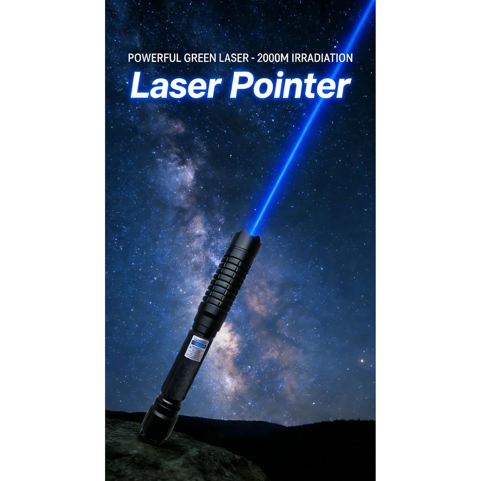 445nm Blue Laser Pointer, Aluminum Alloy Casing, Focusable, Includes 16340 Battery - Image 5