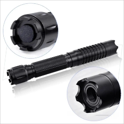 Blue laser pointer with adjustable focus and aluminum casing, includes safety glasses. - Image 8
