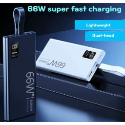 Ultra-Fast Charging Power Bank: 66W Output, Digital LED Display, 20,000mAh Capacity, Type-C Port, Micro USB Port - Image 4