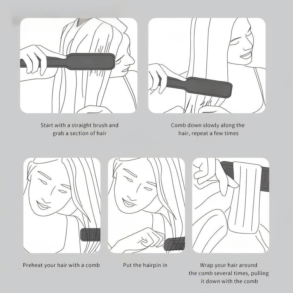 SK-979 Hair Straightening Brush: Anti-Scald, 360° Swivel Cord, Adjustable Temperature—Suitable for Curly Hair - Image 6