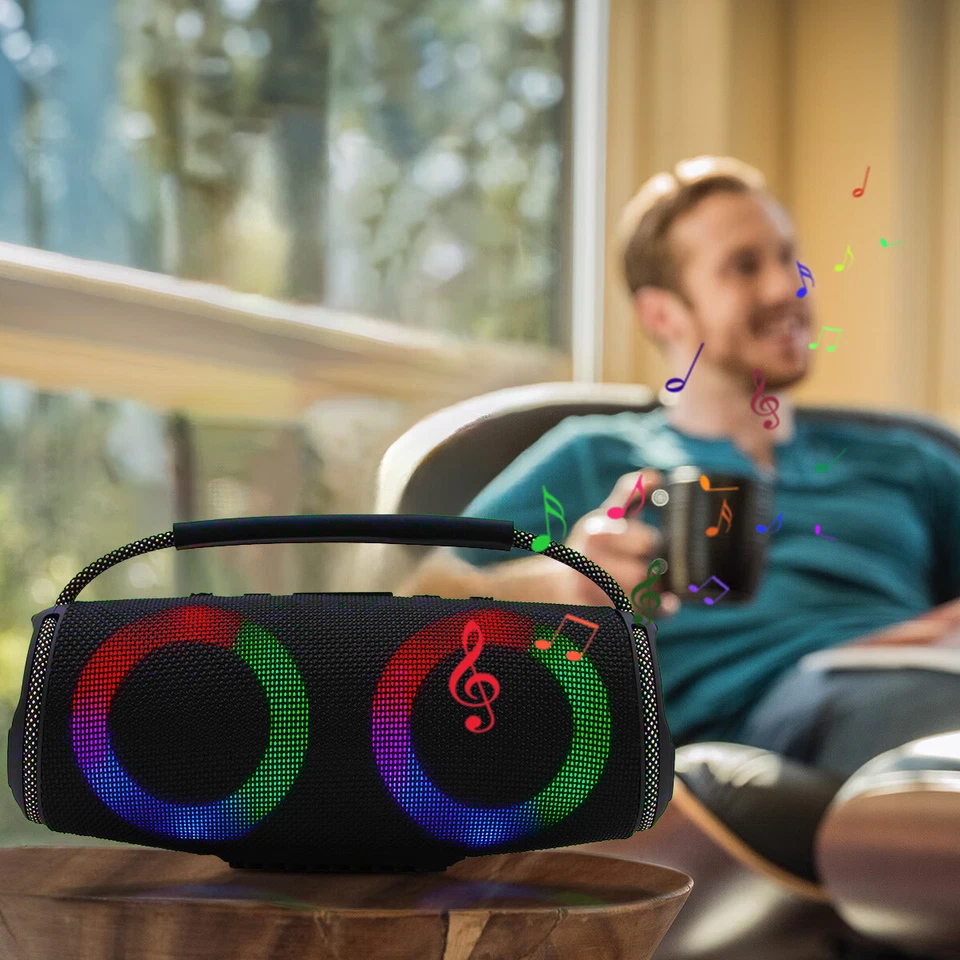 Dual 4-inch wireless portable Bluetooth speaker system with FM radio, TWS and USB interface(XTREEM4 RGB) - Image 2