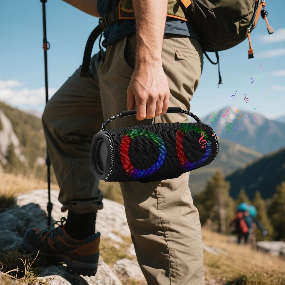 Dual 4-inch wireless portable Bluetooth speaker system with FM radio, TWS and USB interface(XTREEM4 RGB) - Image 4