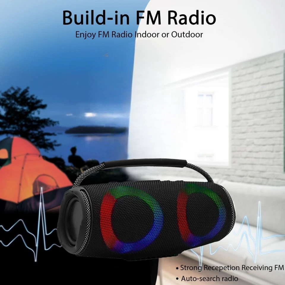 Dual 4-inch wireless portable Bluetooth speaker system with FM radio, TWS and USB interface(XTREEM4 RGB)